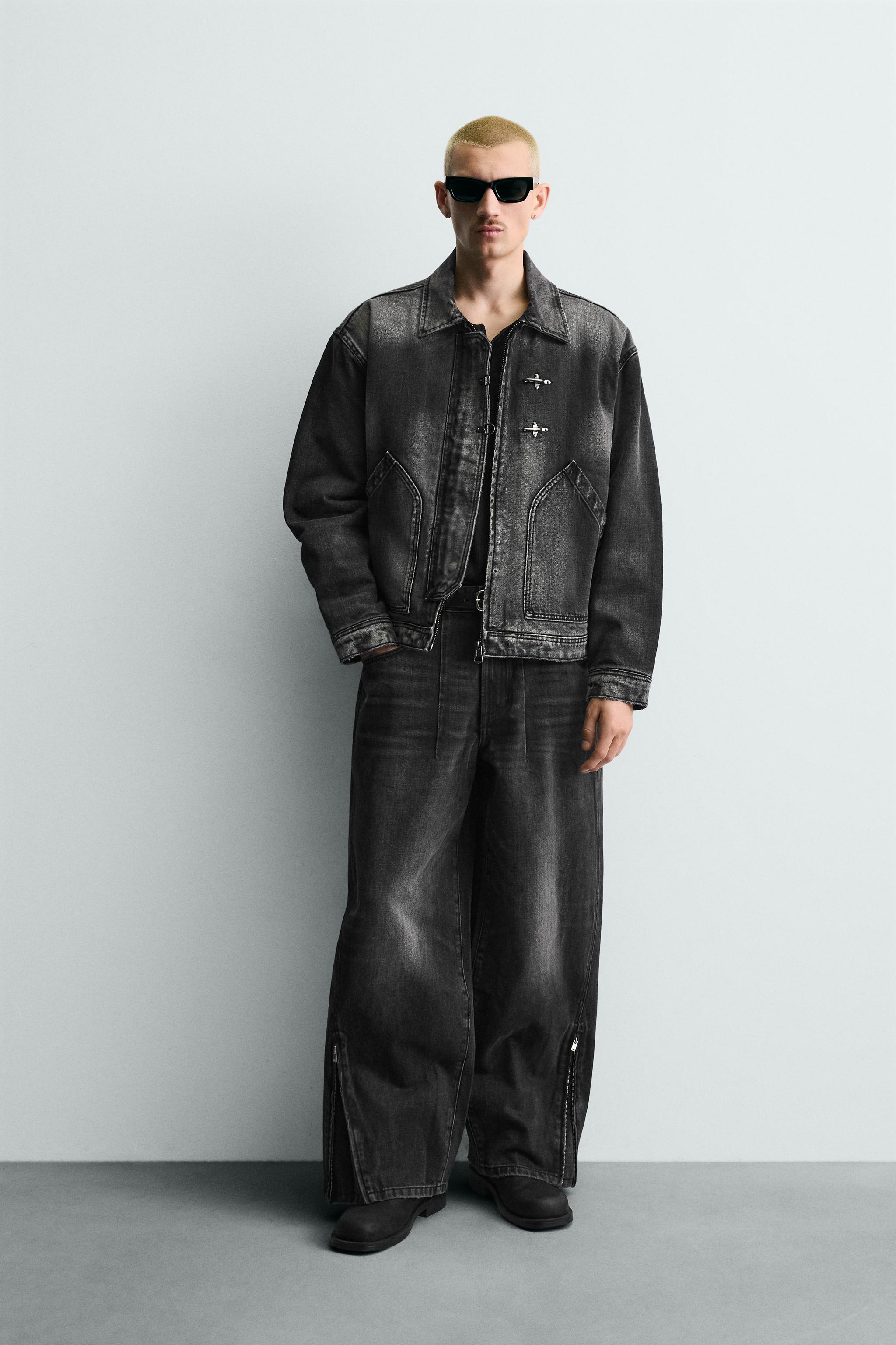 BOXY FIT DENIM JACKET WITH FIREMAN CLASPS